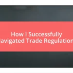 How I Successfully Navigated Trade Regulations