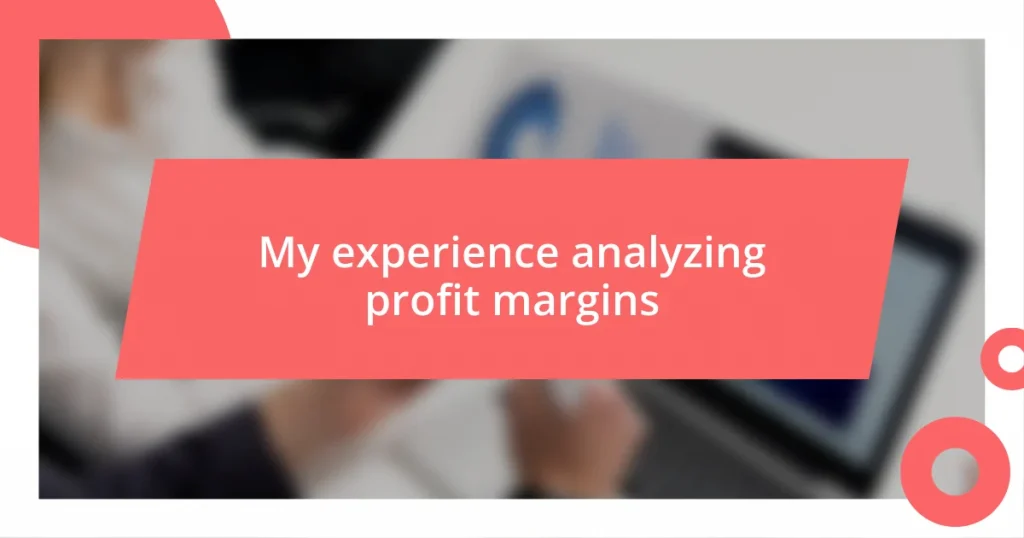 My experience analyzing profit margins