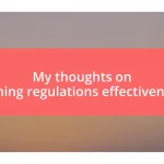 My thoughts on mining regulations effectiveness